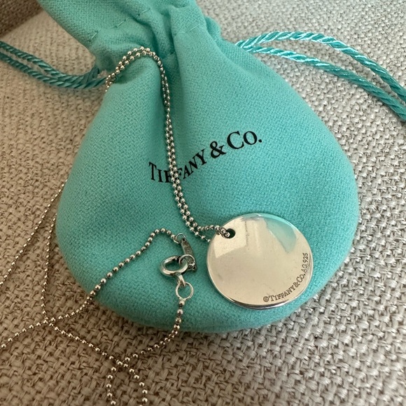 RARE Tiffany & Co. Large initial disk letter 'N' necklace 16" RETIRED SIZE - Picture 6 of 8